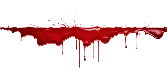 Dark Drops of blood, blood splash, blood spot. Isolated on Transparent background.