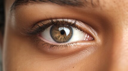 Obraz premium Joyful portrait of a young woman, beaming with happiness, studio setting.