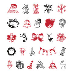 set of christmas elements, christmas element collection christmas vector icons new year decoration 