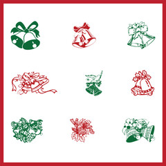 set of christmas elements, christmas element collection christmas vector icons new year decoration 