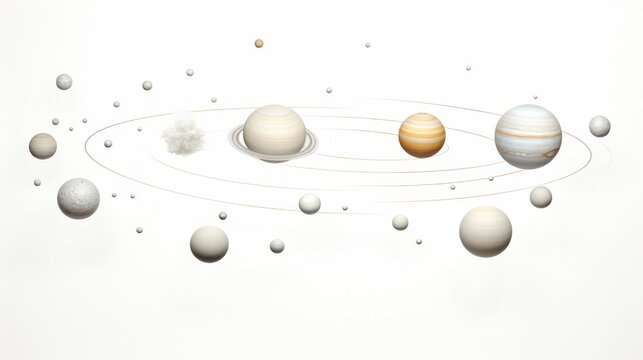  an image of a solar system with all the planets in it's orbit, including the sun, saturn, pluto, and earth.
