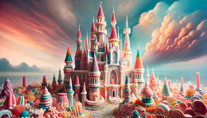 Candy castle in dreamland 