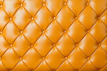 Leather couch in vintage style. Brown - ocher color. Pattern background with buttons.