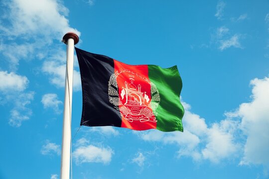 Afghanistan flag on the mast, Afghanistan flag, Flag of Afghanistan 