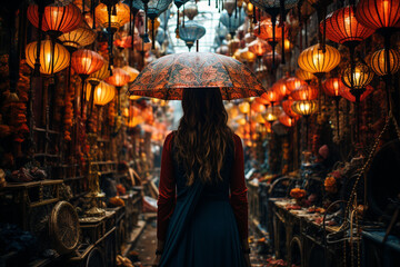 vibrant the way an umbrella becomes a small oasis of shelter amidst the rain, a personal space to find refuge from the wet world - obrazy, fototapety, plakaty