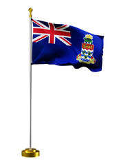 cayman islands flag wave on transparent or PNG background. digital illustration for national activity or social media content.