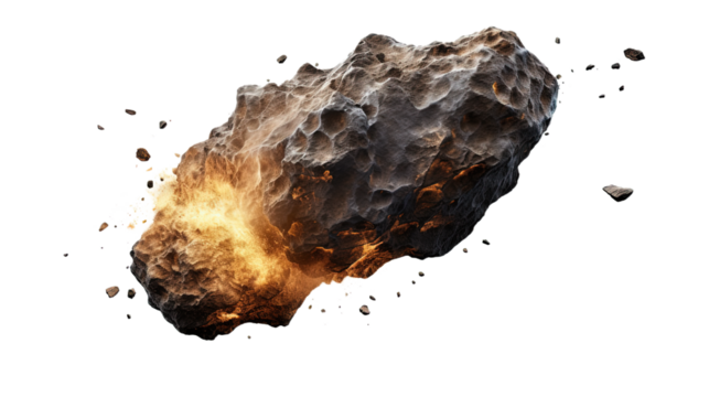 A meteor. Isolated on Transparent background.	