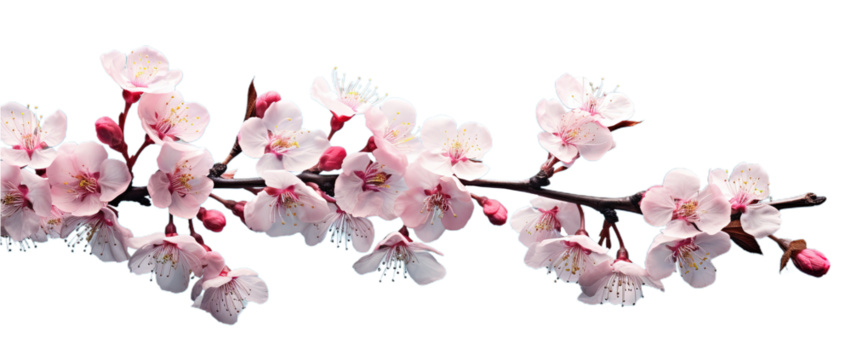Beautiful sakura flowers. Isolated on Transparent background.