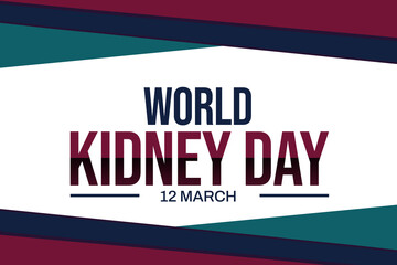 A template of world kidney day with traditional border design, 11 march, banner design illustration