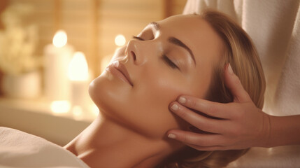 Closeup of a guest receiving a facial treatment at a wellness retreat, showcasing the luxurious and rejuvenating spa services offered for overall wellness and selfcare.