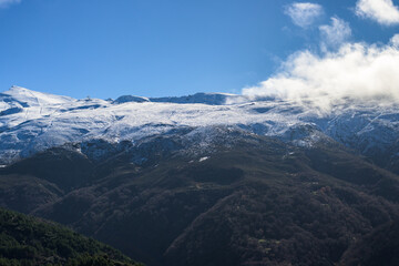 sierra nevada, snowy mountains,  village ski resort Granada