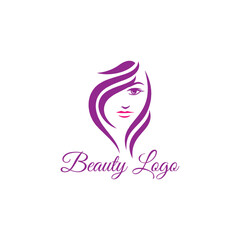 beauty hair and makeup salon logo design vector