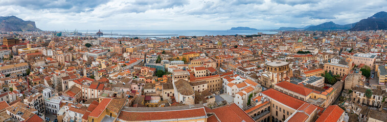 Fototapeta premium Amazing panorama cityscape image of Palermo, Sicily, Italy.