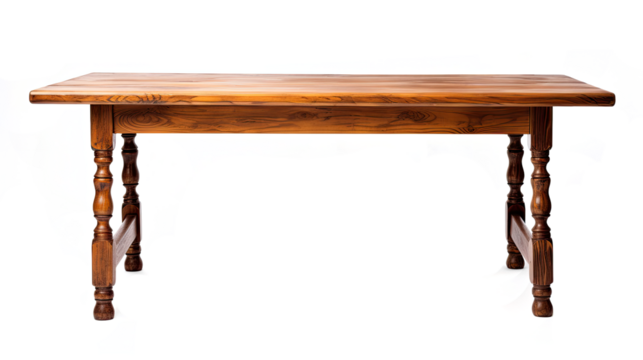 Wooden table. Isolated on Transparent background.