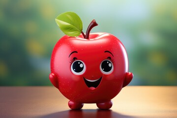 Adorable & Cute Apple Playful Fruit Character Toy Brings Happiness