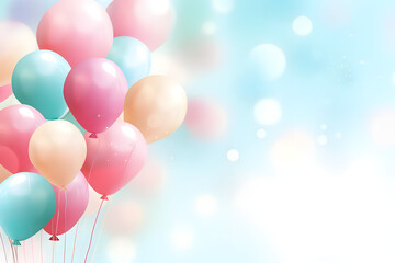 Birthday party with balloon on background.	