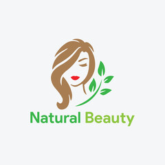 spa beauty salon and makeup natural beauty logo design vector