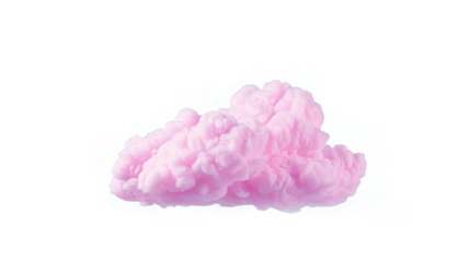Pink cloud. Isolated on Transparent background.