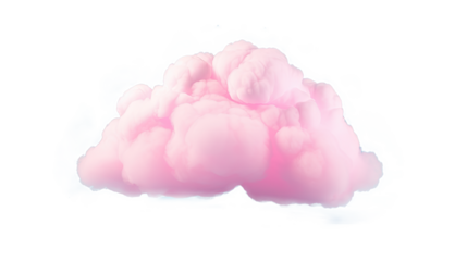 Pink cloud. Isolated on Transparent background.