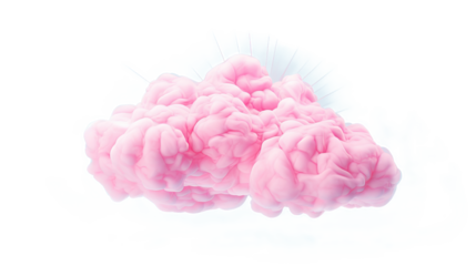 Pink cloud. Isolated on Transparent background.