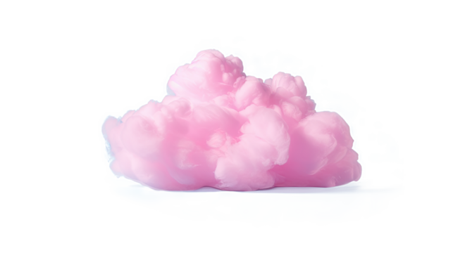 Pink cloud. Isolated on Transparent background.