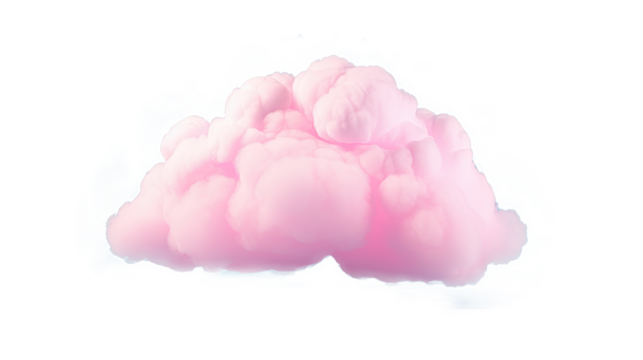 Pink cloud. Isolated on Transparent background. - Powered by Adobe