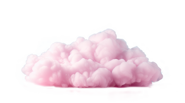 Pink cloud. Isolated on Transparent background.