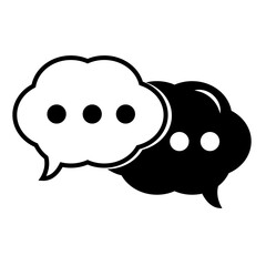 Speech bubbles chat message cloud cartoon discuss logo flat icon sign symbol isolated vector design