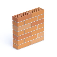 Bricks wall icon 3D