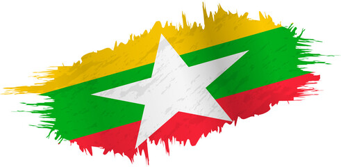 Brushstroke flag of Myanmar