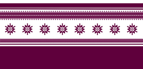 Burgundy background with New Year's ornament. Snowflakes.


