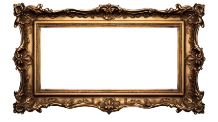 A vintage picture frame isolated on transparent background, Created with Generative Ai technology.