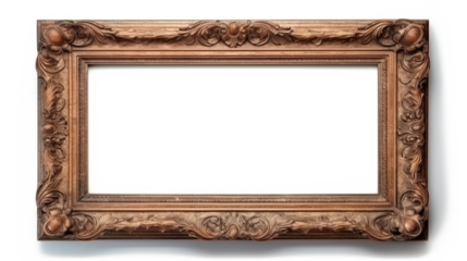 A vintage picture frame isolated on transparent background, Created with Generative Ai technology.