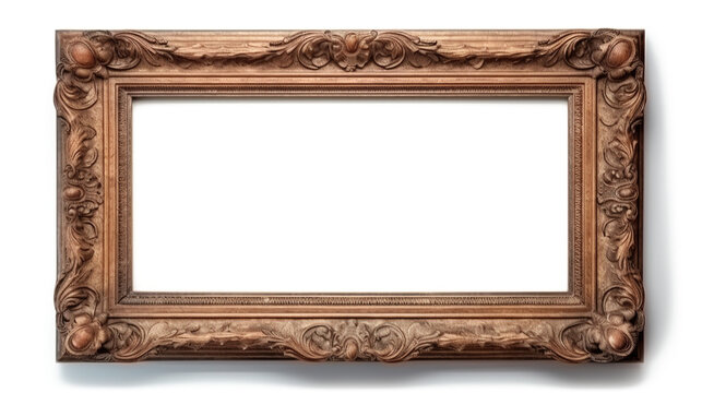 A vintage picture frame isolated on transparent background, Created with Generative Ai technology.