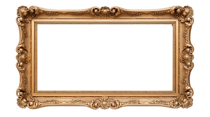 A vintage picture frame isolated on transparent background, Created with Generative Ai technology.