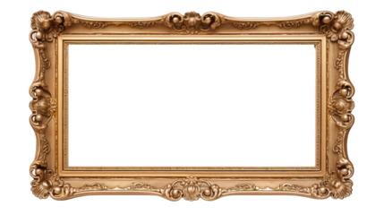 A vintage picture frame isolated on transparent background, Created with Generative Ai technology.