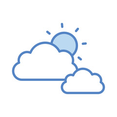 Partly Sunny icon isolate white background vector stock illustration
