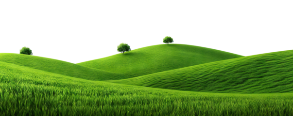 Green hills lanscape cut out