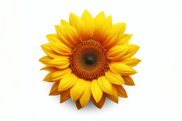 Beautiful yellow sunflower flower isolated on white background. ai generative