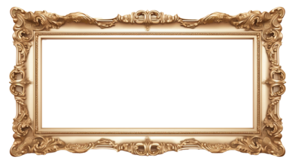 A vintage picture frame isolated on transparent background, Created with Generative Ai technology.