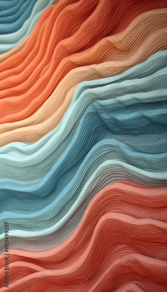 Poster abstract winter background with elegant pastel colored lines and intricate artistic patterns