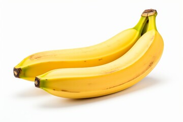 Ripe and juicy yellow banana with a smooth peel, isolated on a clean and pristine white background