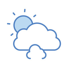 Overcast icon isolate white background vector stock illustration