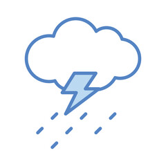 Rain Storm Thunder icon isolate white background vector stock illustration