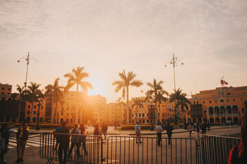 Sunset en el Centro Historico de Lima
