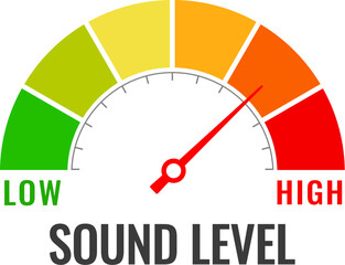 Sound level meter, vector chart design - obrazy, fototapety, plakaty