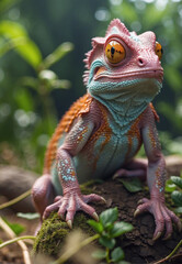 Fototapeta premium chameleon, in the wild, natural habitat.