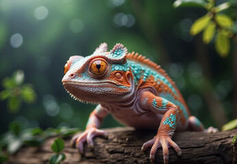 chameleon, in the wild, natural habitat.