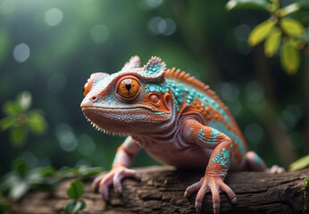 Fototapeta premium chameleon, in the wild, natural habitat.