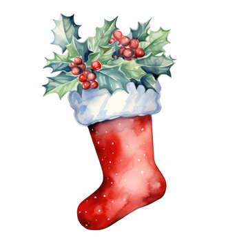 Winter christmas socks watercolor